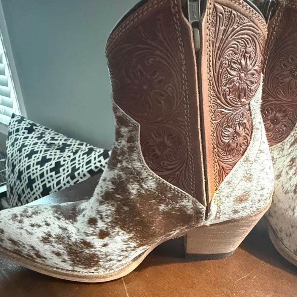 Western Chief Brown and Cream Ankle Boots